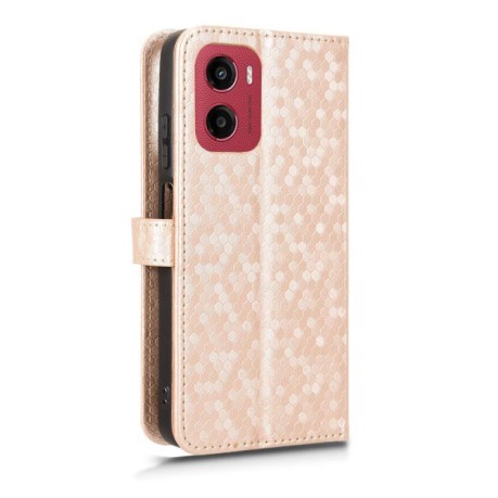 Чехол-книжка Honeycomb Dot для Motorola Moto G05 / E15 - золотой