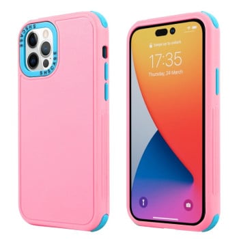 Чохол протиударний 3 in 1 Four Corner для iPhone 14 Pro - рожево-синій