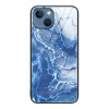 Протиударний скляний чохол Marble Pattern Glass на iPhone 14 - Blue Ocean