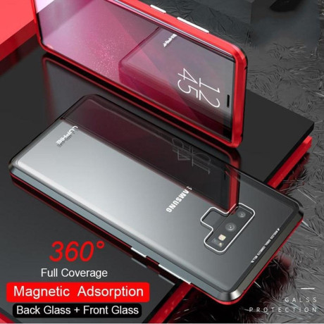 Двусторонний магнитный чехол Magnetic Angular Frame Tempered Glass на Samsung Galaxy Note 9 - черный