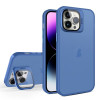 Противоударный чехол Skin Feel Lens Holder Translucent для iPhone 15 Pro Max - синий