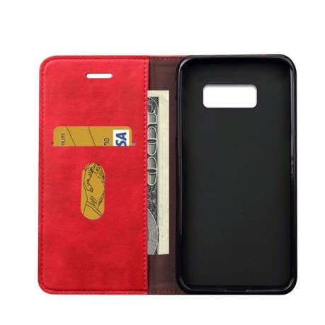 Кожаный чехол-книжка Retro Crazy Horse Texture для Samsung Galaxy S8 / G950-красный
