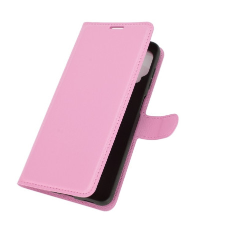 Чехол-книжка Litchi Texture на Samsung Galaxy A12/M12 - розовый
