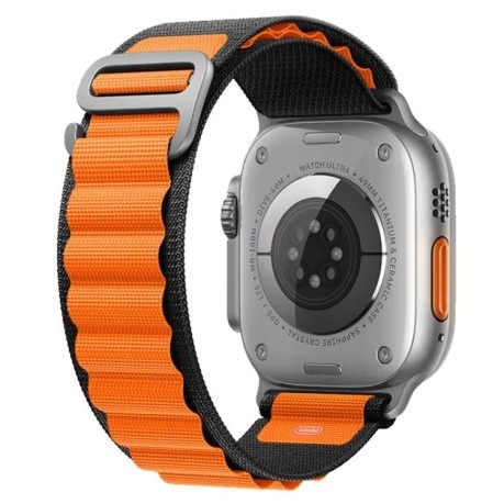 Ремешок Nylon Loop для Apple Watch 10 42mm/Series 8/7 41mm / 40mm / 38mm - черно-оранжевый
