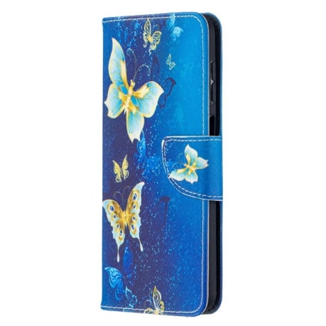 Чехол-книжка Colored Drawing для Samsung Galaxy A12/M12 - Blue Butterfly