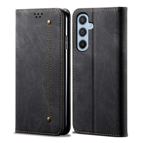 Чехол книжка Denim Texture Casual Style на Samsung Galaxy A25 5G - черный