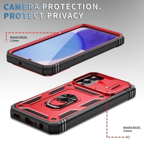 Противоударный чехол Sliding Camshield для Samsung Galaxy A25 5G - красный