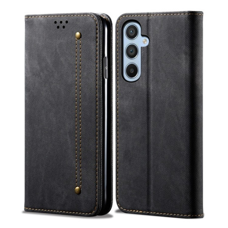 Чехол книжка Denim Texture Casual Style на Samsung Galaxy S25 5G - черный