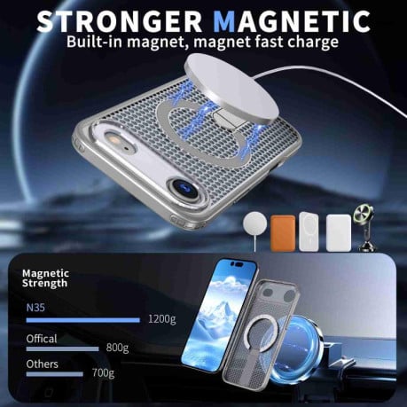 Чехол kalebol Honeycomb Cooling с MagSafe и подставкой на iPhone Air - серый