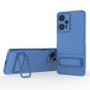Противоударный чехол Texture Wavy для Xiaomi Poco F5 - синий