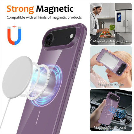 Противоударный чехол Glossy TPU Shockproof MagSafe на iPhone Air - фиолетовый