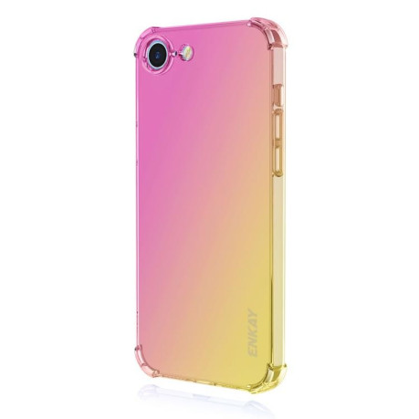 Чохол протиударний ENKAY Clear для iPhone 16e - рожево-золотий