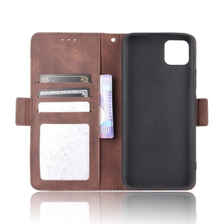 Кожаный чехол-книжка Wallet Style Skin на Realme C11 - коричневый