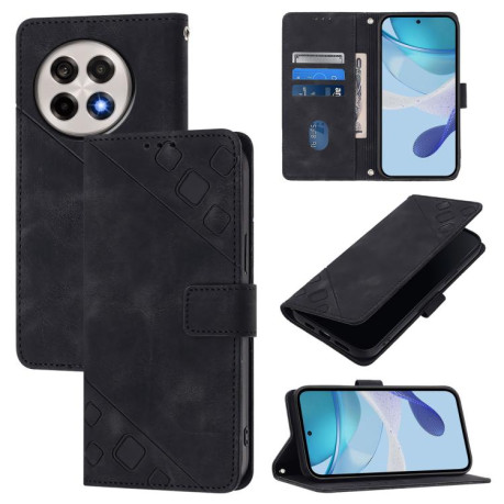 Чохол-книжка Skin-feel Embossed для OnePlus 13R/Ace 5/Ace 5 Pro - чорний