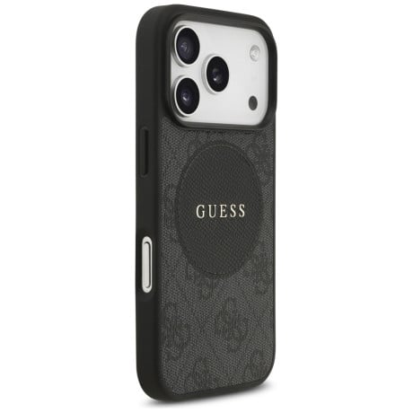 Оригинальный чехол Guess 4G Circle Classic Logo с MagSafe на iPhone 17 Pro - black