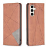 Чохол-книжка Rhombus Texture для Samsung Galaxy S23 FE 5G - коричневий