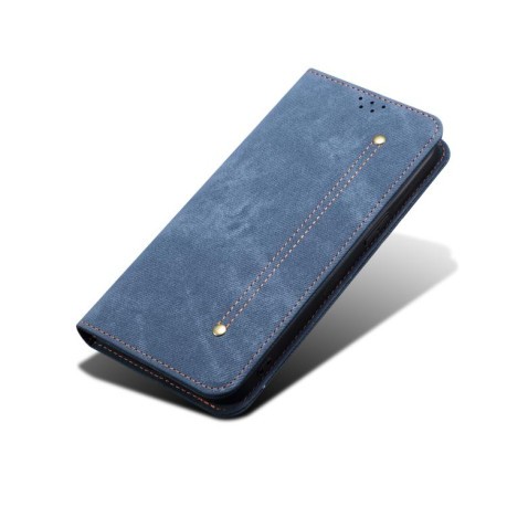Чехол книжка Denim Texture Casual Style на Motorola Edge 60 Fusion - синий