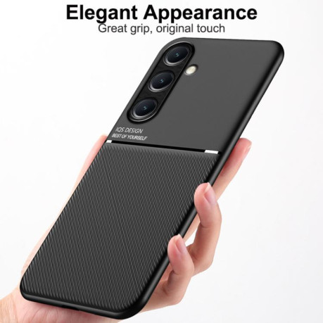 Противоударный чехол Tilt Strip Grain на Samsung Galaxy A56 5G - зеленый