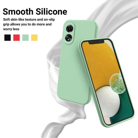 Силиконовый чехол Solid Color Liquid Silicone на OPPO A58 4G - зеленый