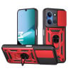 Чехол со шторкой на камеры Sliding Camshield и кармашком для карт на Xiaomi Redmi 15C 4G / 5G 173.1mm - красный