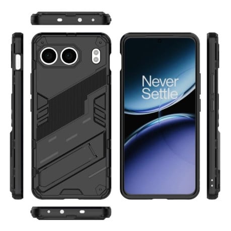 Противоударный чехол Punk Armor с подставкой на OnePlus Nord 4 5G Global - черный