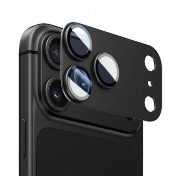 Металлическая защита линз камеры Kalebol с антибликовым покрытием на iPhone 18 Pro — чёрная