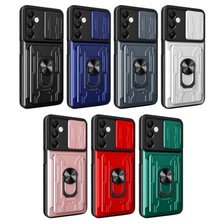 Противоударный чехол Sliding Camshield Card для Samsung Galaxy A05s - серый