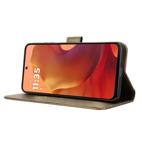 Чехол-книжка Diamond Texture для Motorola Moto G15 4G / G15 Power 4G - коричневый