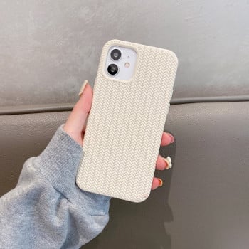 Противоударный чехол Herringbone Texture для iPhone 11 - белый