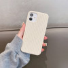 Противоударный чехол Herringbone Texture для iPhone 12/12 Pro - белый