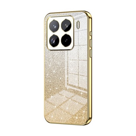 Ударозахисний чохол Gradient Glitter Powder Electroplated на Xiaomi 15 Pro - золотий