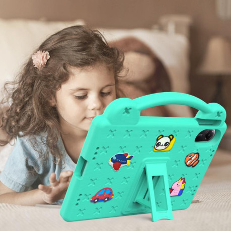 Противоударный чехол EVA Handle Kickstand Children для Xiaomi Redmi Pad 2 11 2025 - зелений