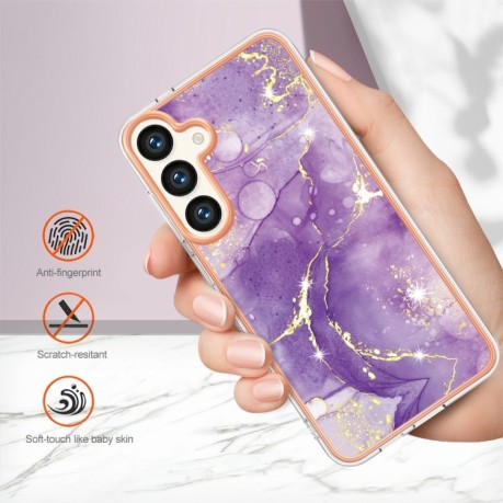 Противоударный чехол Electroplating IMD для Samsung Galaxy S24 5G - фиолетовый