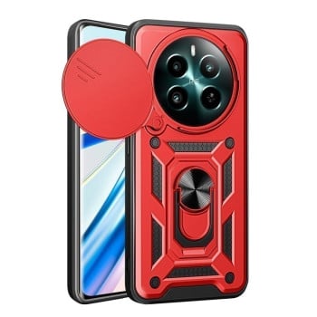 Противоударный чехол Camera Sliding для Realme 12+ 5G/12 4G/13 4G - красный