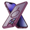 Протиударний чохол Frosted Lens MagSafe для iPhone 15 Pro - пурпурно-червоний