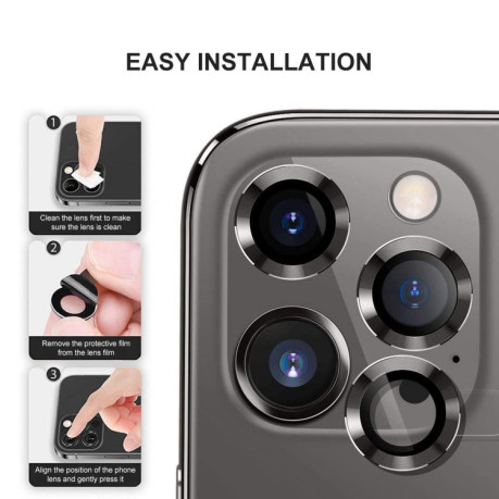 Защитное стекло на камеру ENKAY Hat-Prince для iPhone 12 Pro Max - серебристое