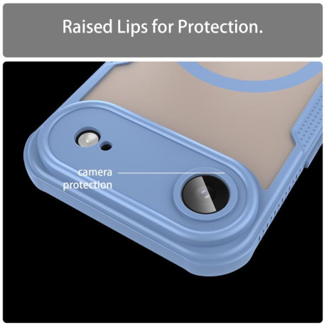 Противоударный чехол Armor Glaze MagSafe Magnetic для iPhone Air - синий