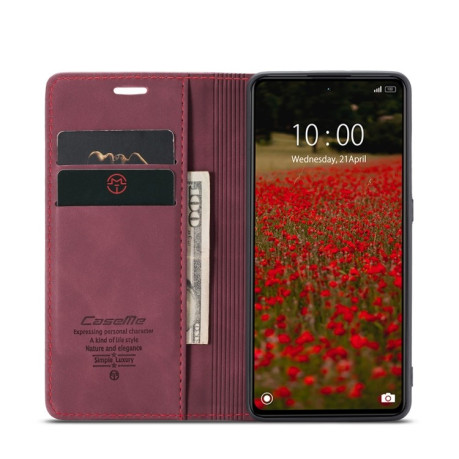 Шкіряний чохол CaseMe-013 Multifunctional на Xiaomi Redmi Note 12 5G / Poco X5 - винно-червоний