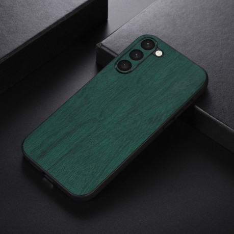 Противоударный чехол Wood Texture для Samsung Galaxy S23 5G - зеленый