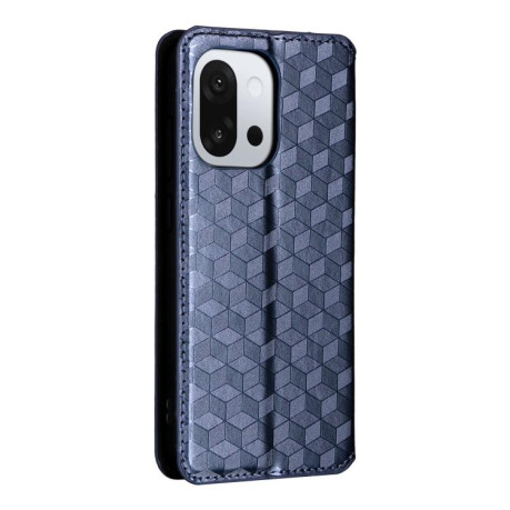 Чехол-книжка Cubic Grid Calf Texture для OnePlus 13T - синий