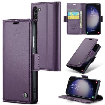 Чехол-книжка CaseMe 023 Butterfly Buckle Litchi Texture RFID Anti-theft Leather для Samsung Galaxy S24+ - фиолетовый