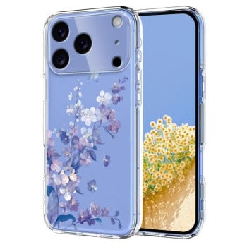 Чохол Flower Pattern Painted для iPhone 17 Pro Max - фіолетовий
