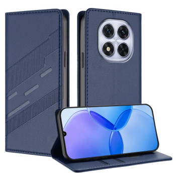 Чехол-книжка Embossed Multi-functional Wallet Retro Leather на Redmi Note 14 Pro 4G - синий