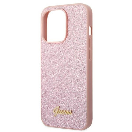 Оригінальний чохол Guess Glitter Script для iPhone 14 Pro Max - pink