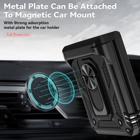 Противоударный чехол Sliding Camshield для Motorola razr 50 - черный