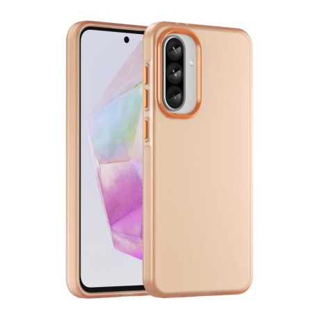 Противоударный чехол Frosted Translucent TPU Hybrid PC для Samsung Galaxy A56 5G - оранжевый