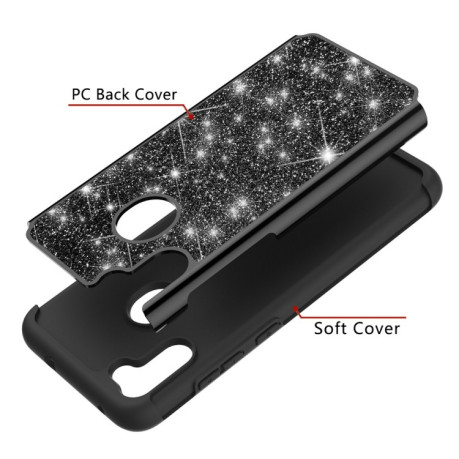 Протиударний чохол Glitter Powder Contrast Skin Samsung Galaxy A11/M11 - чорний