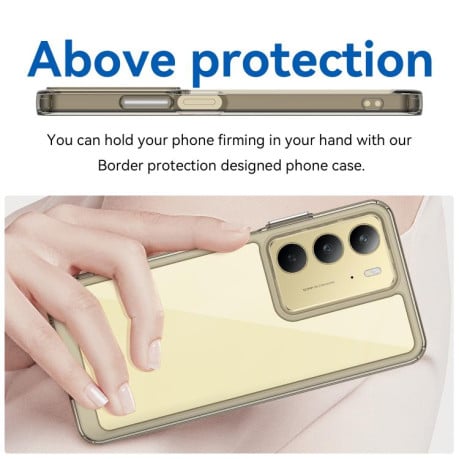 Протиударний чохол Colorful Acrylic Series з кольоровою силіконовою боковиною на Realme C75 - сірий