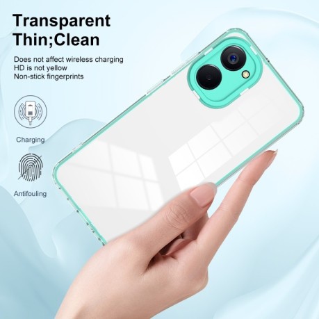Противоударный чехол Clear Color Frame для Realme 10 4G - зеленый