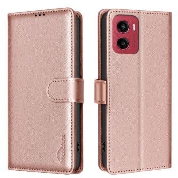 Чохол-книжка Litchi Texture RFID Anti-theft Leather для Motorola Moto G05 - золотий